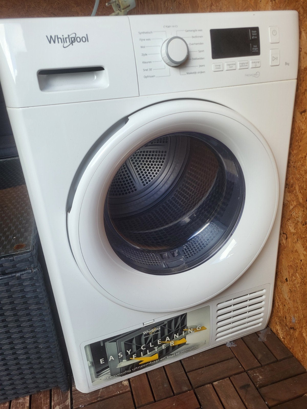 Whirlpool condensdroger met Easy Cleaning filter, Ophalen, Wolprogramma, 6 tot 8 kg, Gebruikt