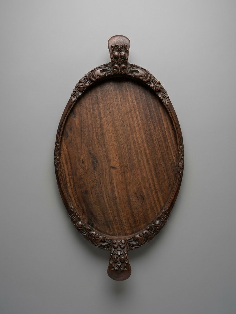 Prachtig handgesneden houten dienblad – Barok stijl, Ophalen of Verzenden, Hout