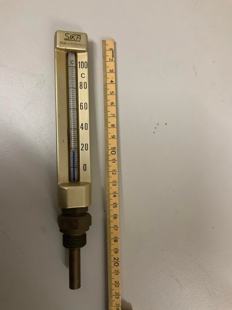 Vintage SIKA messing temperatuurmeter - Made in W Germany, Ophalen, Gebruikt, Binnenthermometer