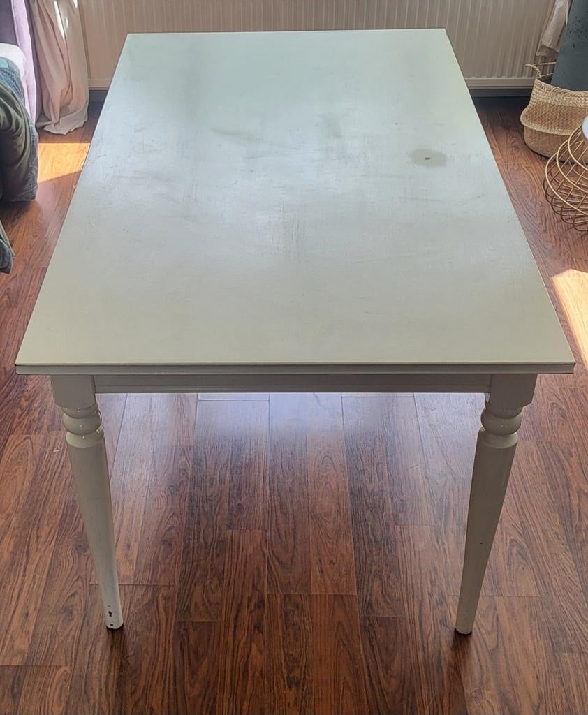 IKEA Rosentorp uitschuifbare eettafel - wit, Huis en Inrichting, Tafels | Eettafels, Ophalen, Gebruikt, 50 tot 100 cm, 150 tot 200 cm