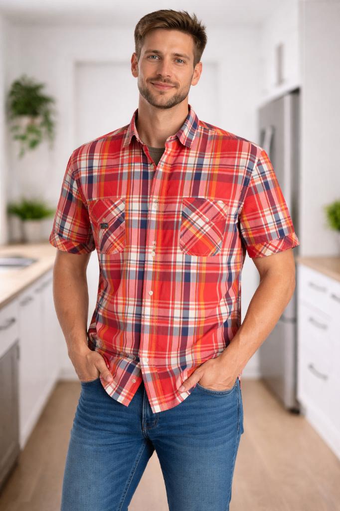 Diesel geruit overhemd XL | Y2K / Vintage vibe | Slim Fit, Diesel, Blauw, Ophalen of Verzenden, Zo goed als nieuw