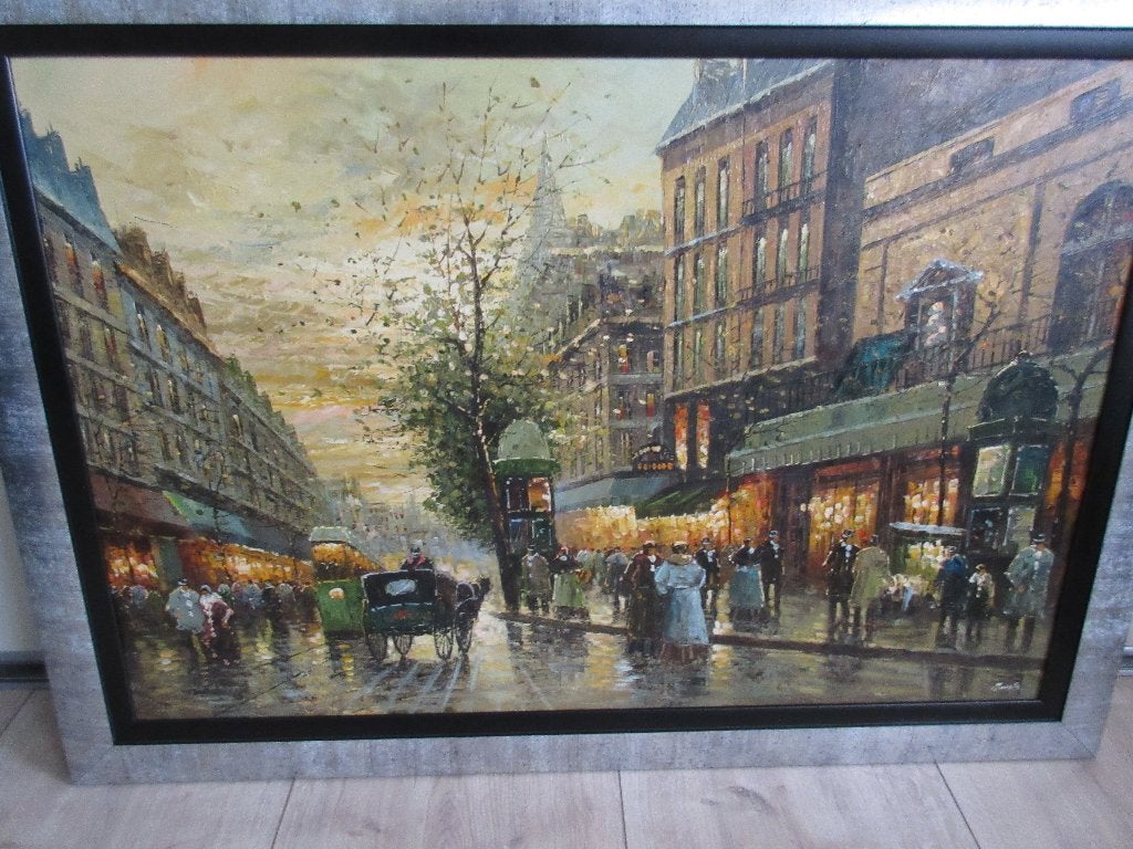schilderij parijse straatleven, Ophalen