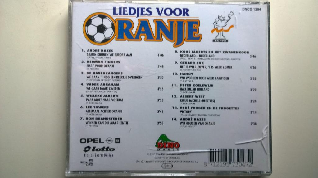 Liedjes Voor Oranje, Cd's en Dvd's, Ophalen of Verzenden, Zo goed als nieuw, Nederlandstalig