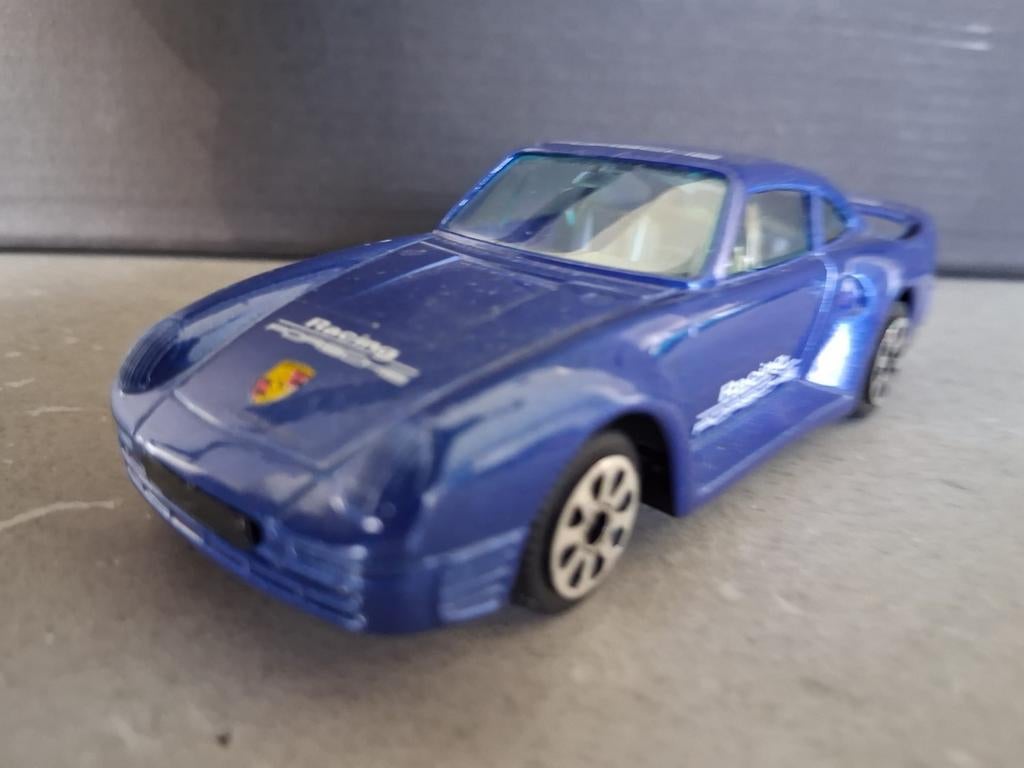 Porsche 959 Modelauto - Blauw, Ophalen of Verzenden, Gebruikt, Auto, Overige merken