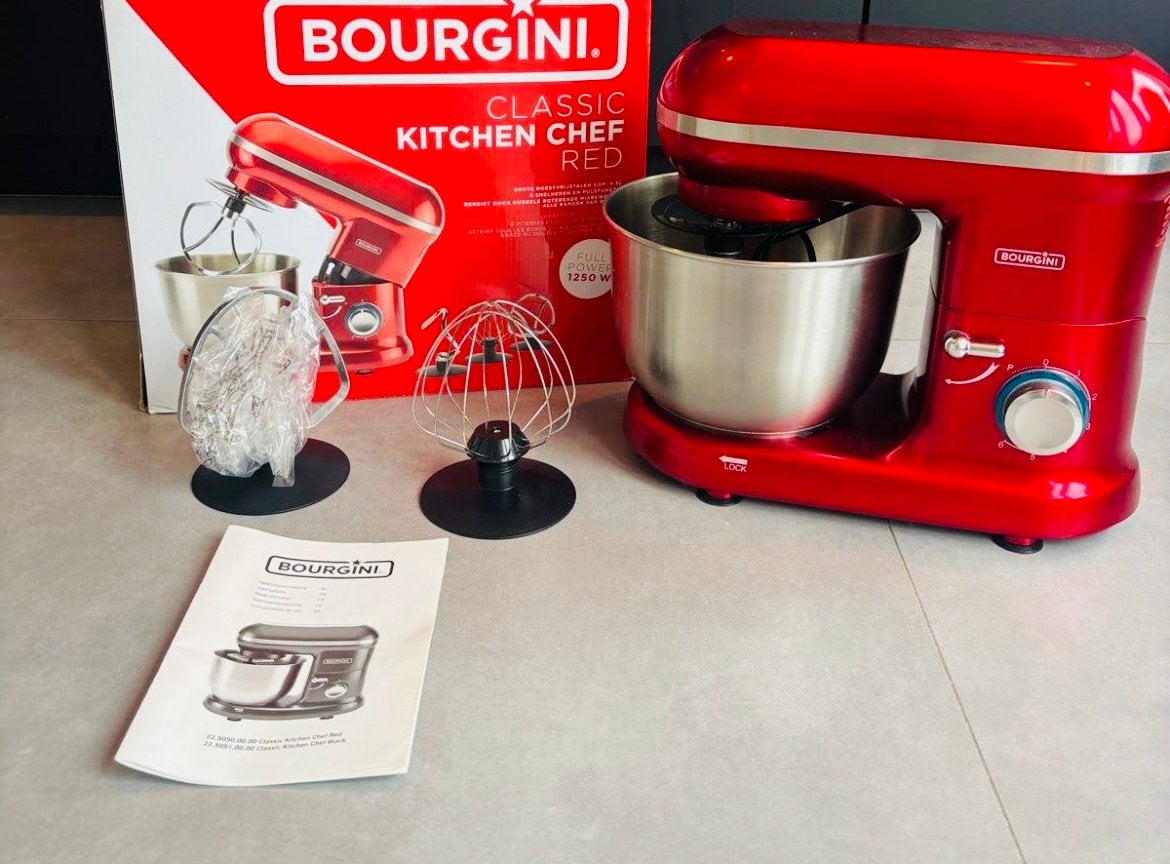 BOURGINI Classic Kitchen Chef Red - Nieuw, 4 liter of meer, Ophalen of Verzenden, Nieuw, 3 snelheden of meer