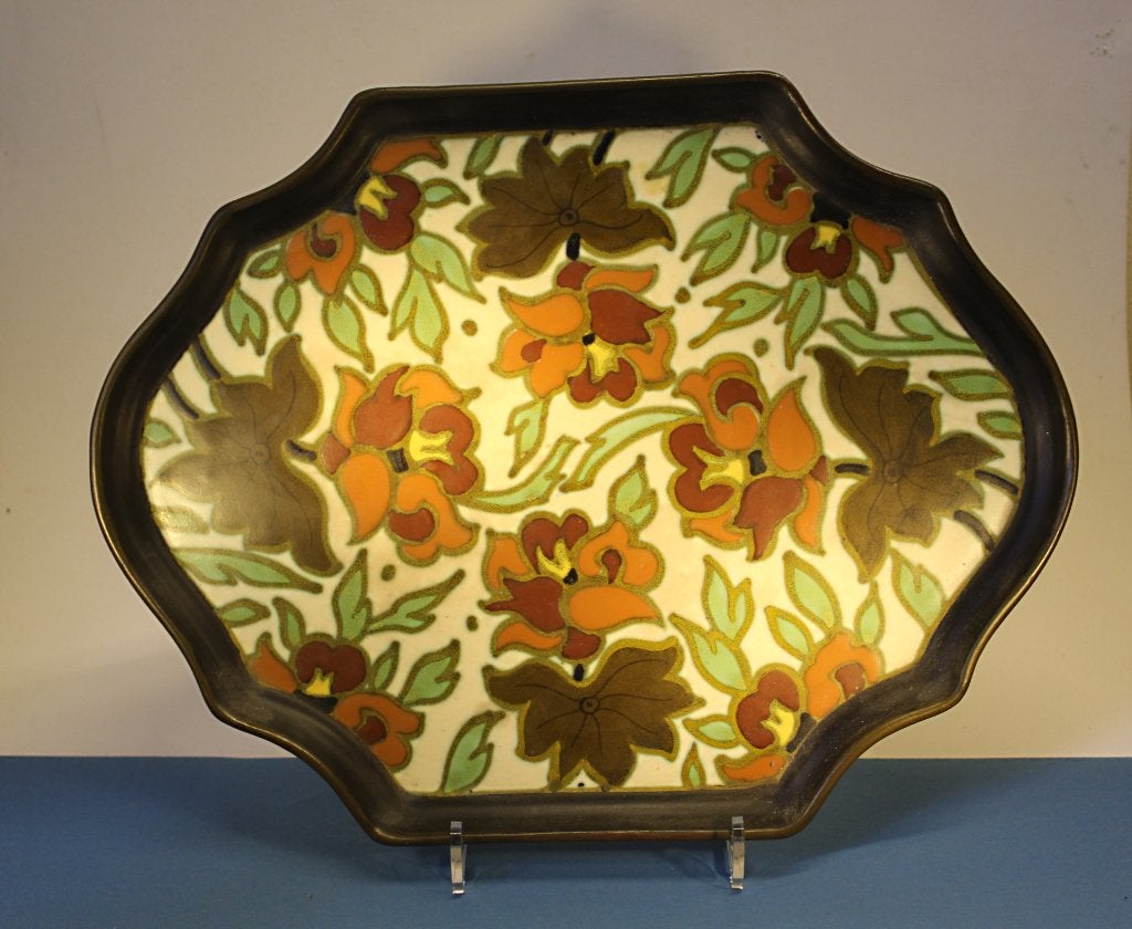 PZH Gouda Zuid-Holland plateel dienblad schotel Atrium 1928, Ophalen of Verzenden
