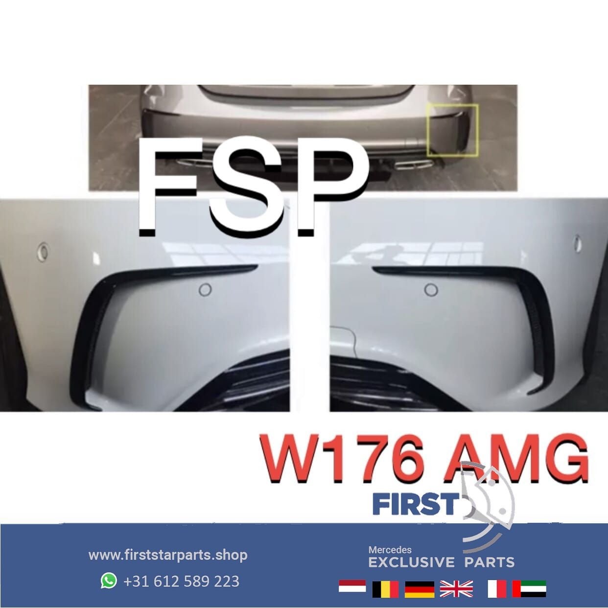 W176 A45 AMG AERO SPOILER SET L/R PERFORMANCE PAKKET Mercede, Gebruikt, -, Ophalen of Verzenden, -