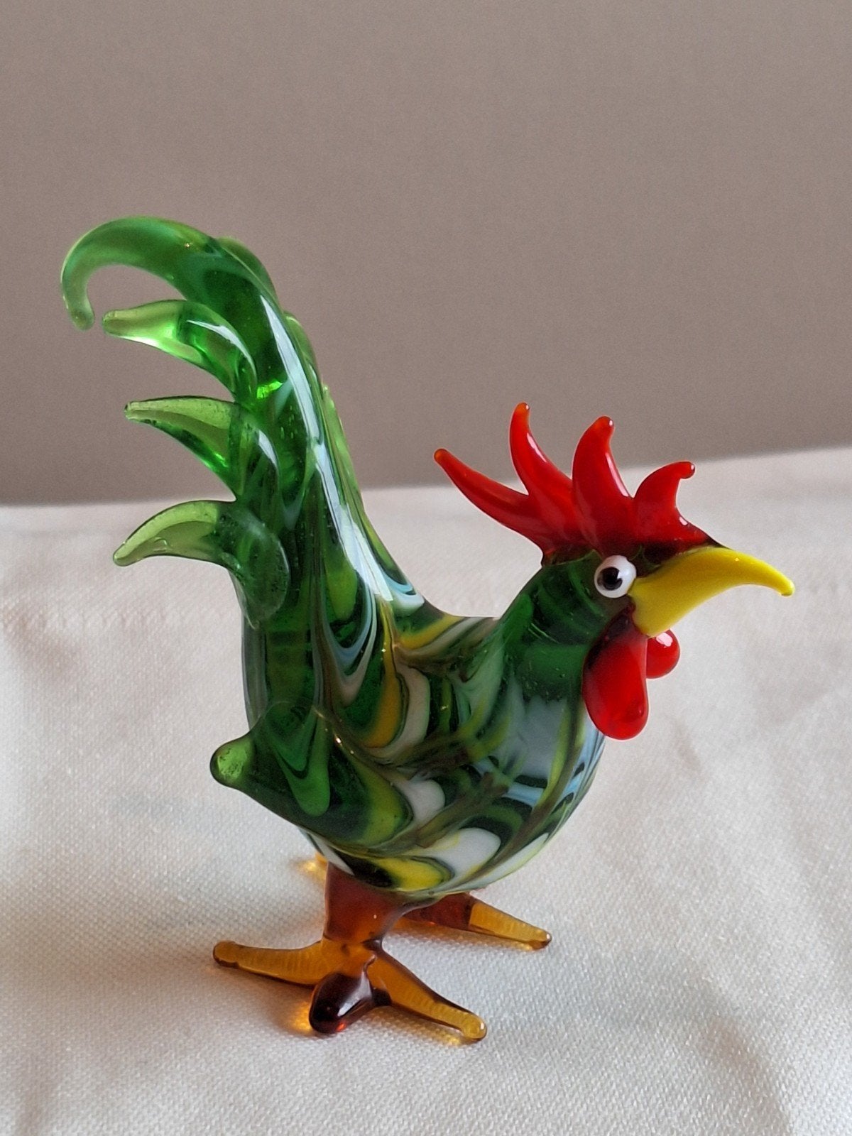 Glazen haan beeldje - Handgeblazen kunst, Ophalen of Verzenden, Zo goed als nieuw, Dier