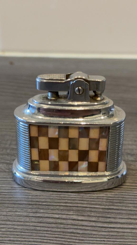 Vintage MTC Aansteker met Parelmoer Inleg - Gebruikt, Ophalen of Verzenden, Gebruikt, Aansteker