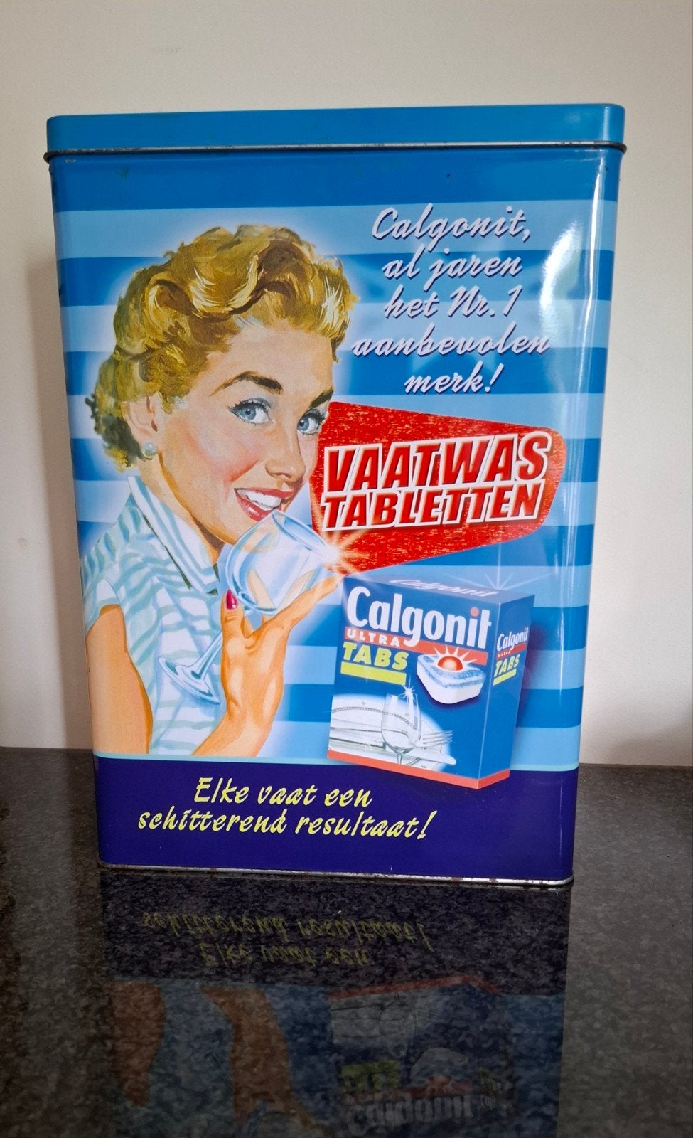 Vintage Calgonit Vaatwastabletten Blik - Retro, Ophalen of Verzenden, Gebruikt, Overige, Overige merken