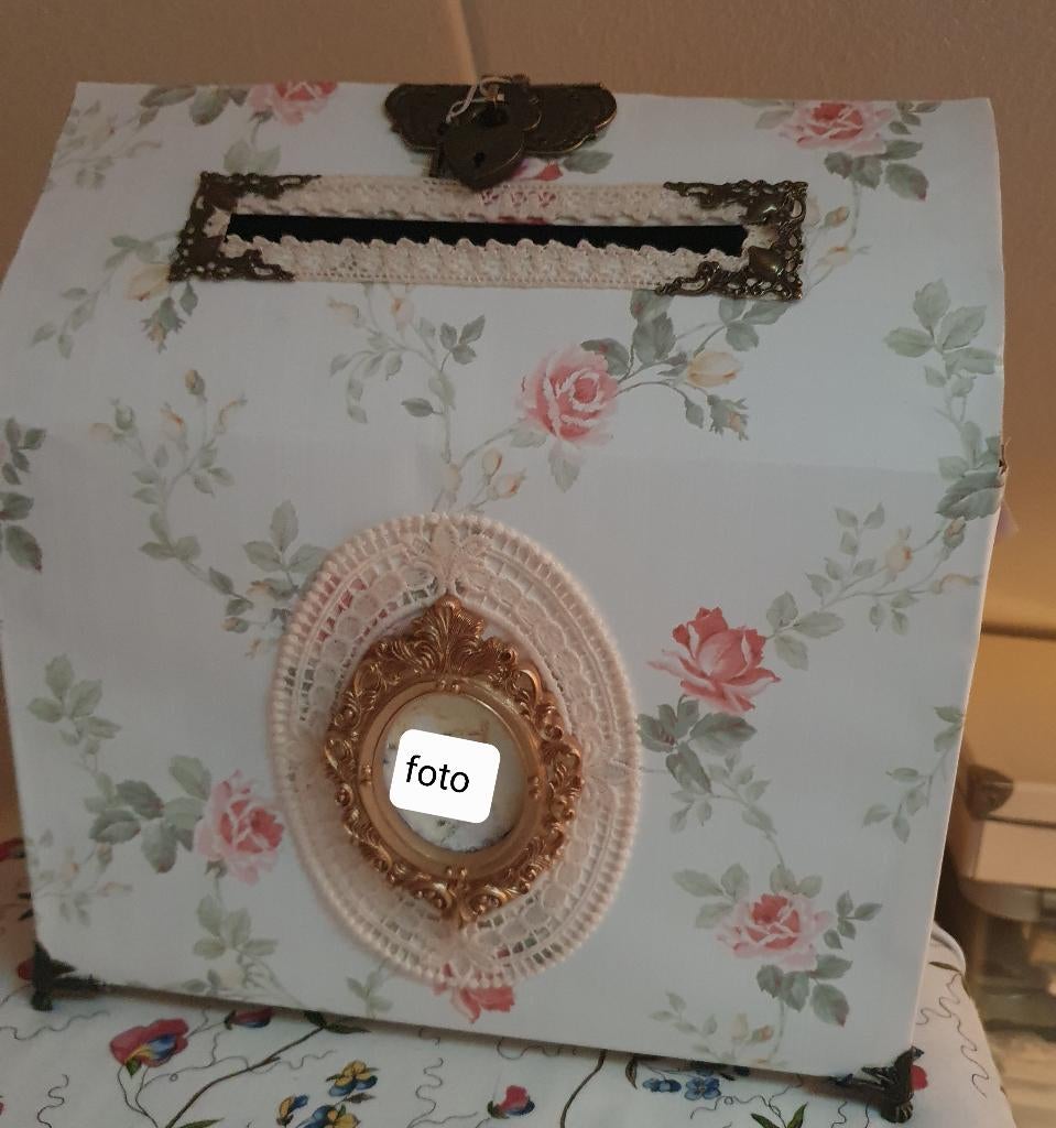 Wedding card box, kado kaarten doos, bruiloft, Ophalen of Verzenden, Gebruikt, Versiering, Geboorte of Huwelijk