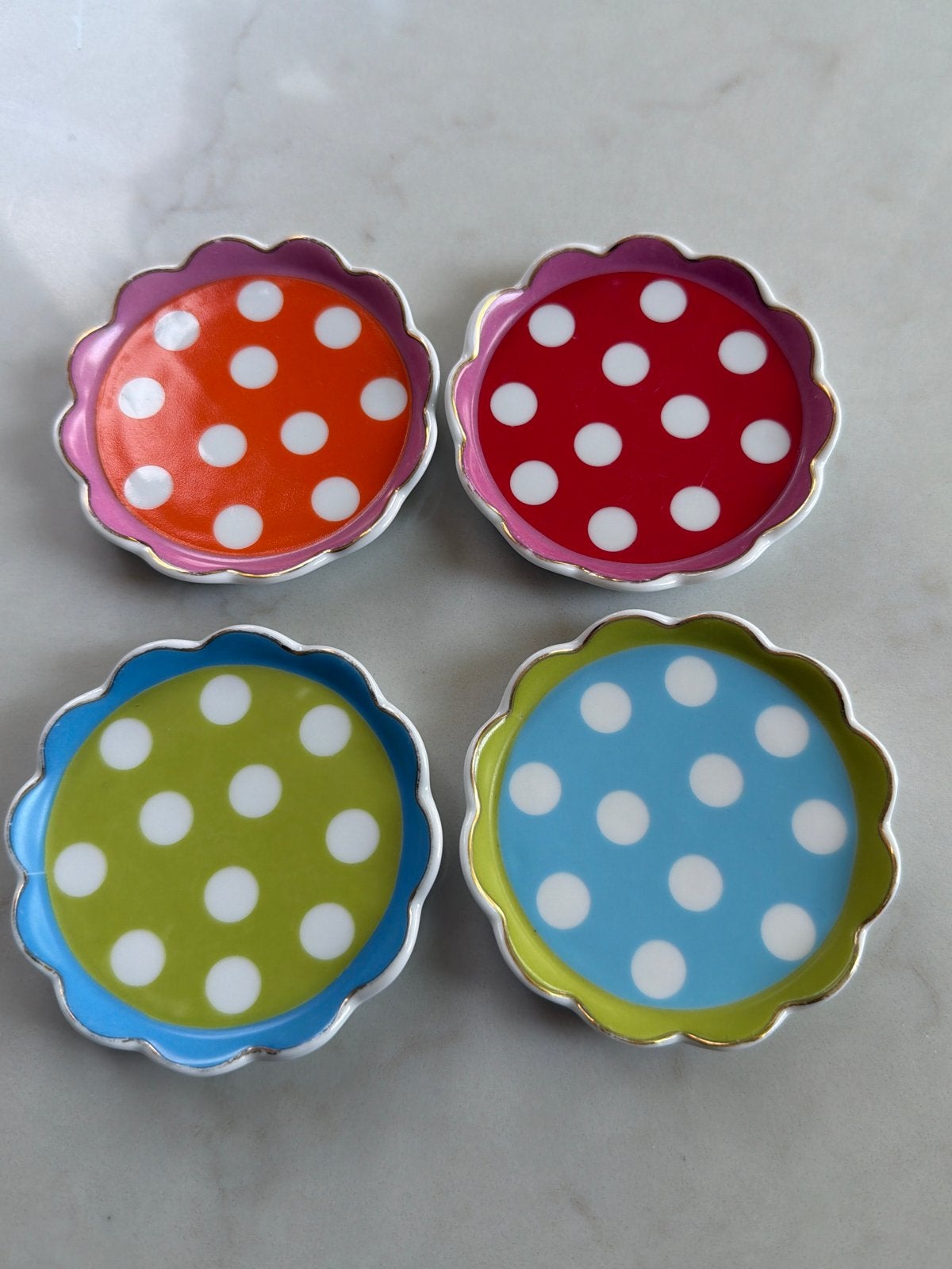 Oilily theetipjes / onderzetters - 4 stuks, Overige merken, Keramiek, Overige typen, Ophalen of Verzenden
