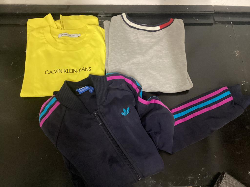 Tommy Hilfiger T-shirt, calvin klein shirt en adidas vest, Verzenden, Korte mouw, Maat 34 (XS) of kleiner, Grijs