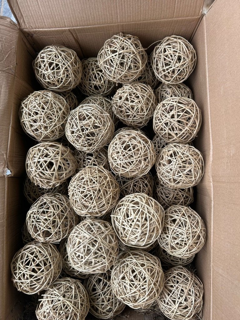 Decoratieve vlechtballen / rieten rotanbollen - Set van 10, Ophalen of Verzenden, Nieuw, Feestartikel, Overige