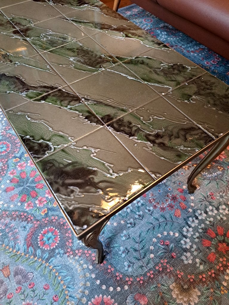 Vintage salontafel tegeltafel, Huis en Inrichting, Ophalen, Gebruikt, 100 tot 150 cm, Regency vintage