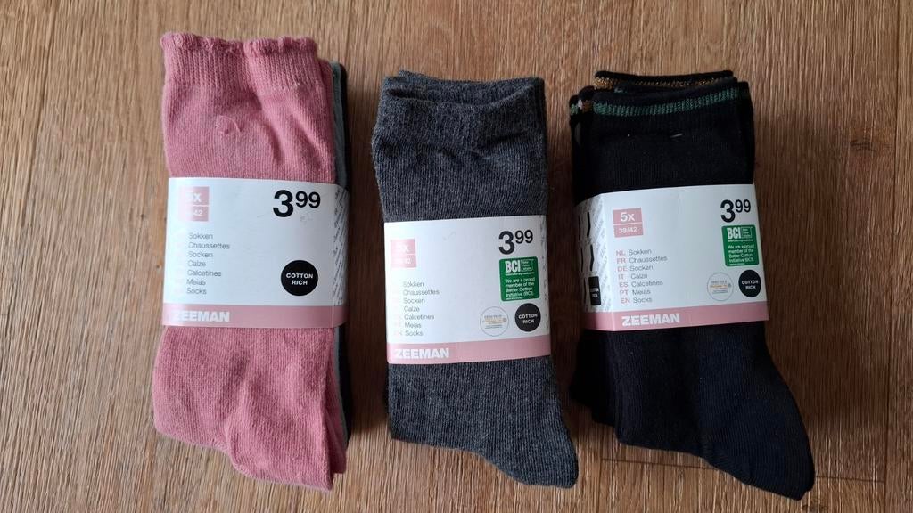 3 x dames sokken Zeeman (nieuw) mt 39-42, Sokken en Kniesokken, Overige kleuren, Zeeman, Nieuw