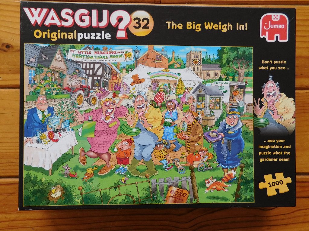Wasgij Original 32: The Big Weigh In! Jumbo - 1000 stukjes, Ophalen of Verzenden, 500 t/m 1500 stukjes, Zo goed als nieuw, Legpuzzel