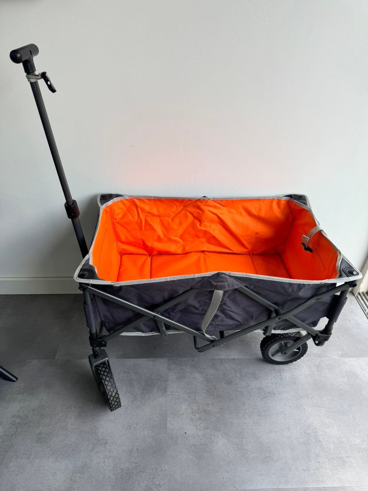 Outdoor Bolderwagen Grijs/Oranje, Ophalen, Opvouwbaar, Zo goed als nieuw