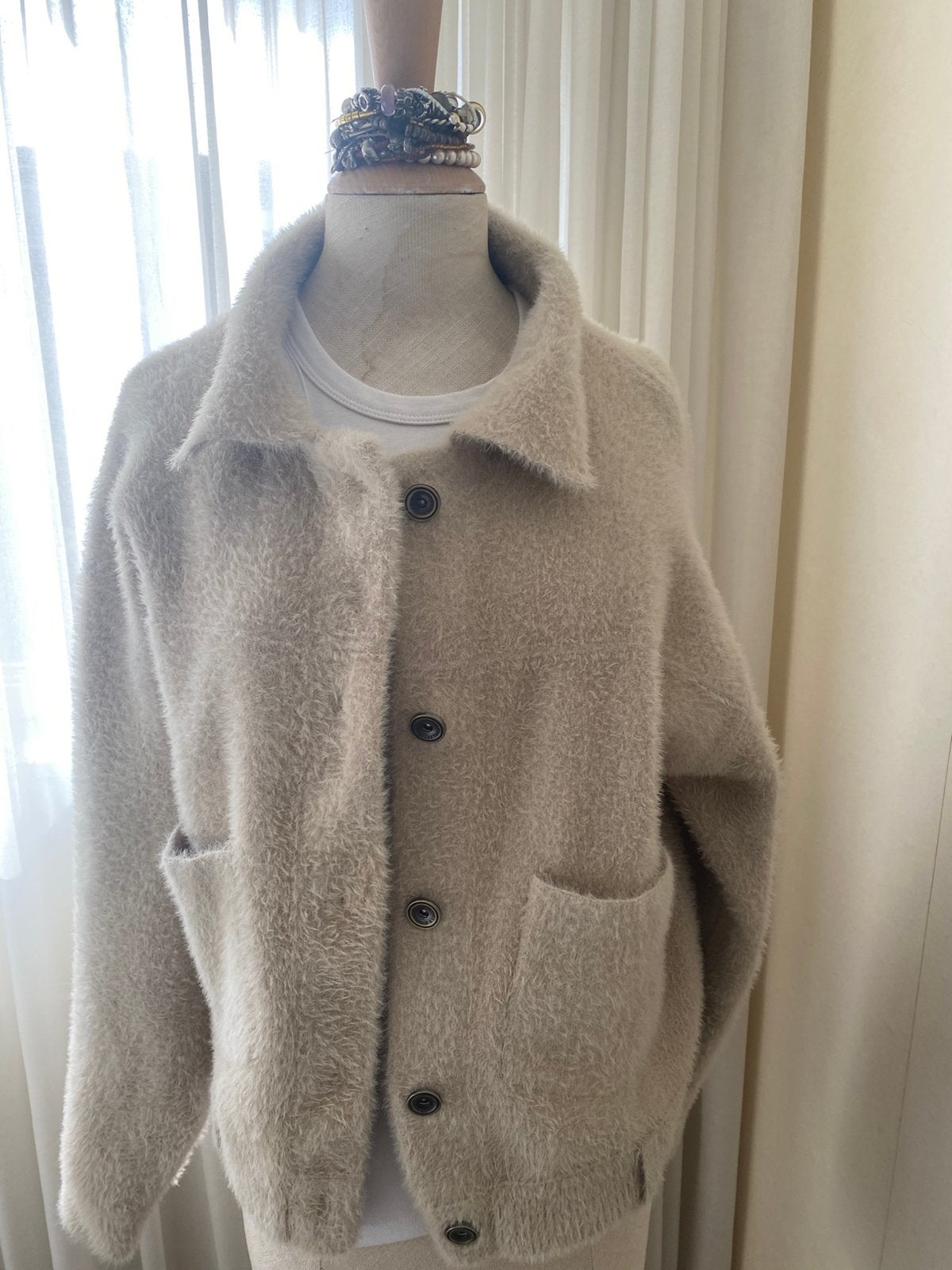 Rino&Pelle ecru jackje mt.S, Ophalen of Verzenden, Zo goed als nieuw, Maat 36 (S), Beige