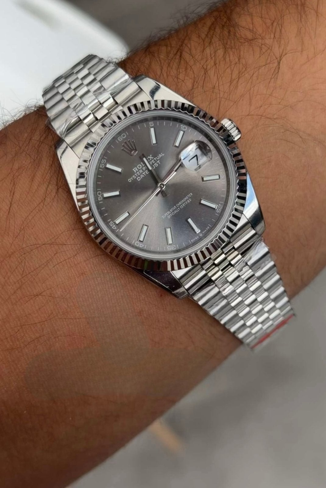 Rolex datejust grey, Ophalen of Verzenden, Nieuw, Staal, Rolex