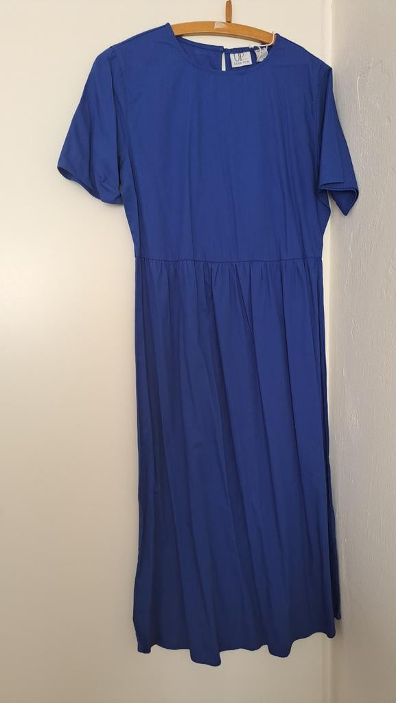 Mooi donjerblauw katoenen midi jurk Up2fashion maat S, Ophalen, Up2Fashion, Blauw, Jurk