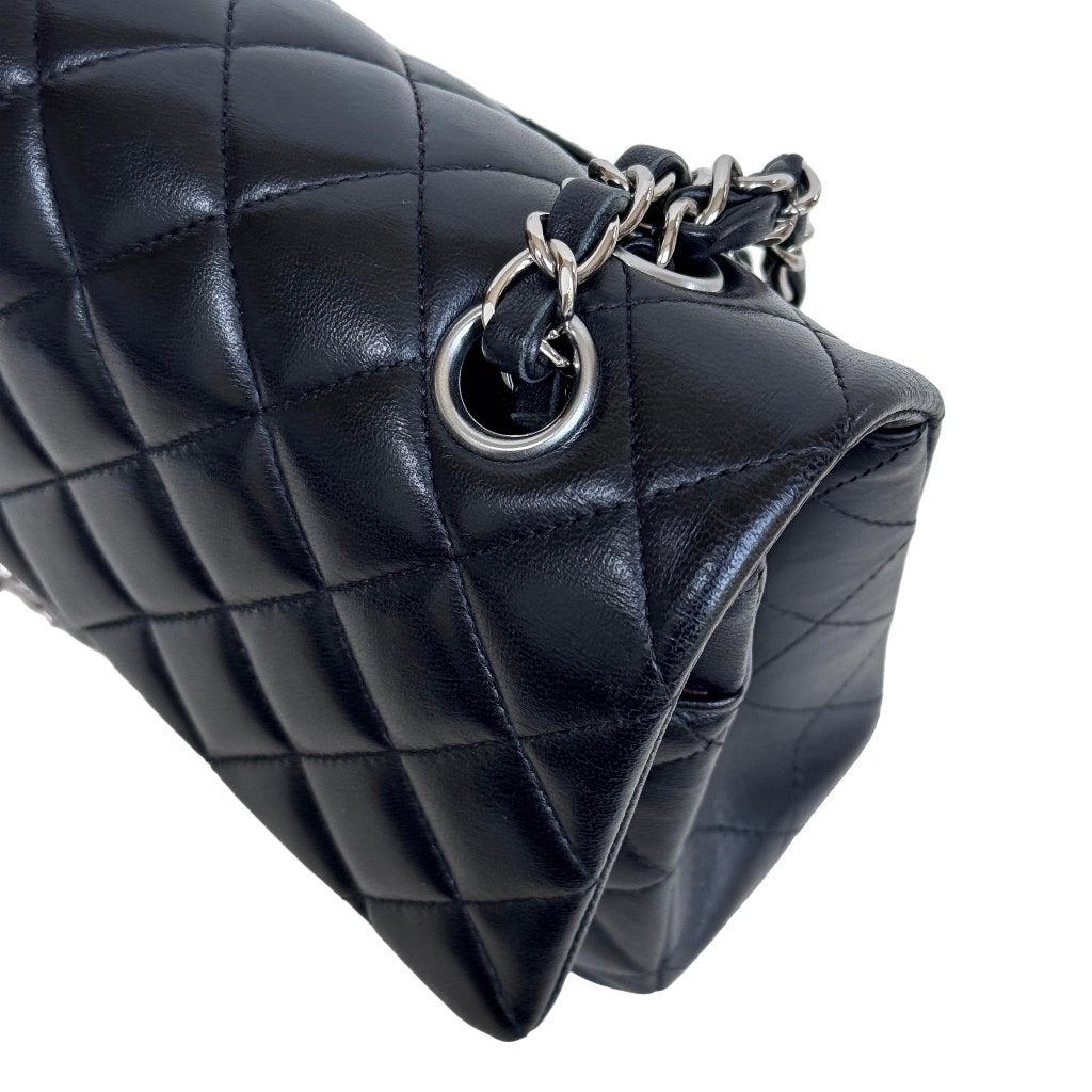 Chanel classic double flap timeless 2.55 zwart zilver tas image 6