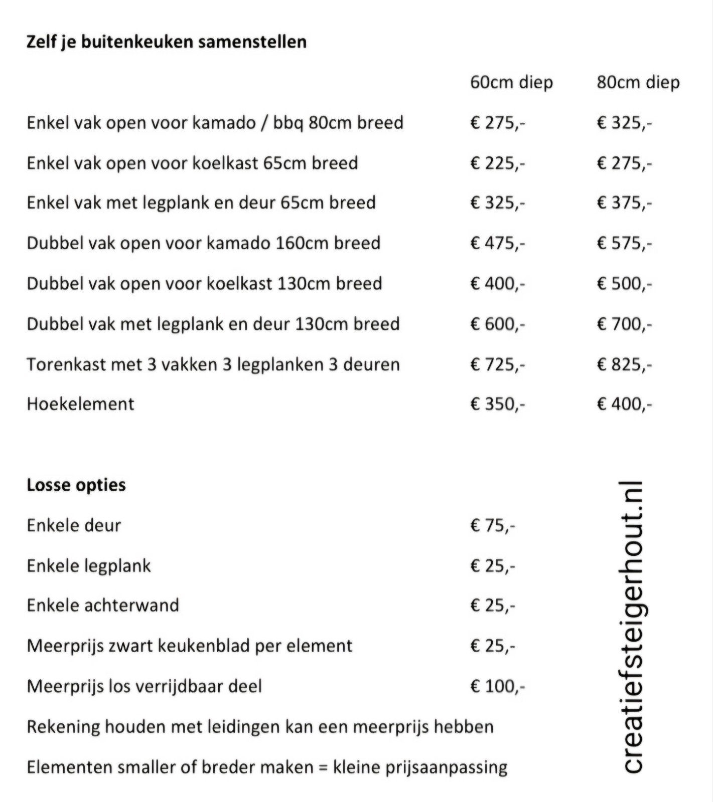 Steigerhouten buitenkeuken koelkast kamado wielen mancave, Verzenden, Nieuw, Houtskool, Inbouw