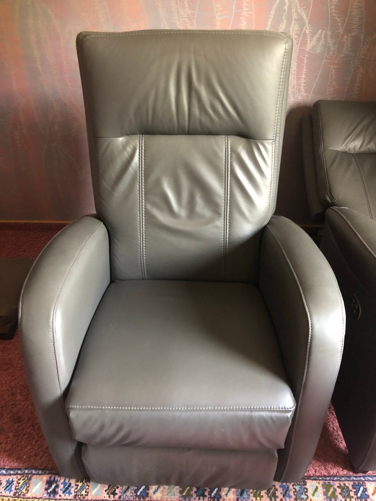 Leren relaxfauteuils met elektrische verstelling (2 stuks), Ophalen, Gebruikt, 50 tot 75 cm, Leer