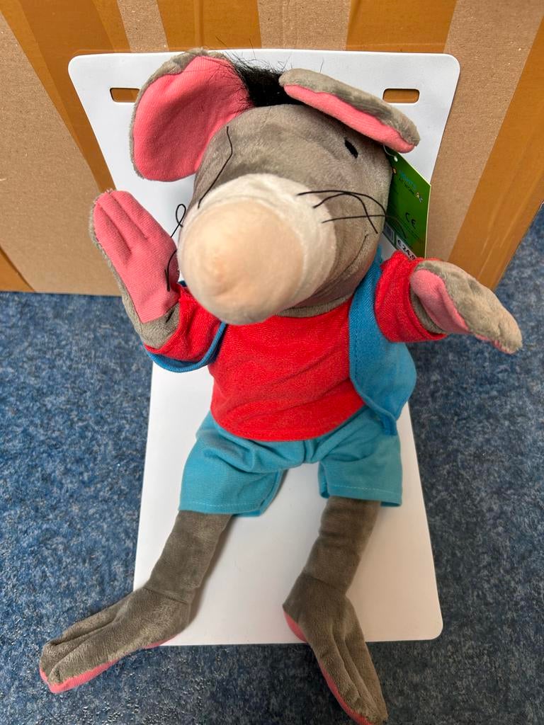 Max Velthuijs Handpop Knuffel Rat/Muis, Ophalen of Verzenden, Zo goed als nieuw, Overige typen