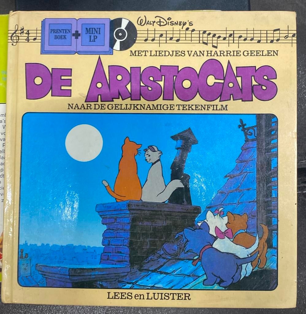 De AristoCats vinyl met lees boek, Cd's en Dvd's, Ophalen of Verzenden, Zo goed als nieuw, Verhaal of Sprookje