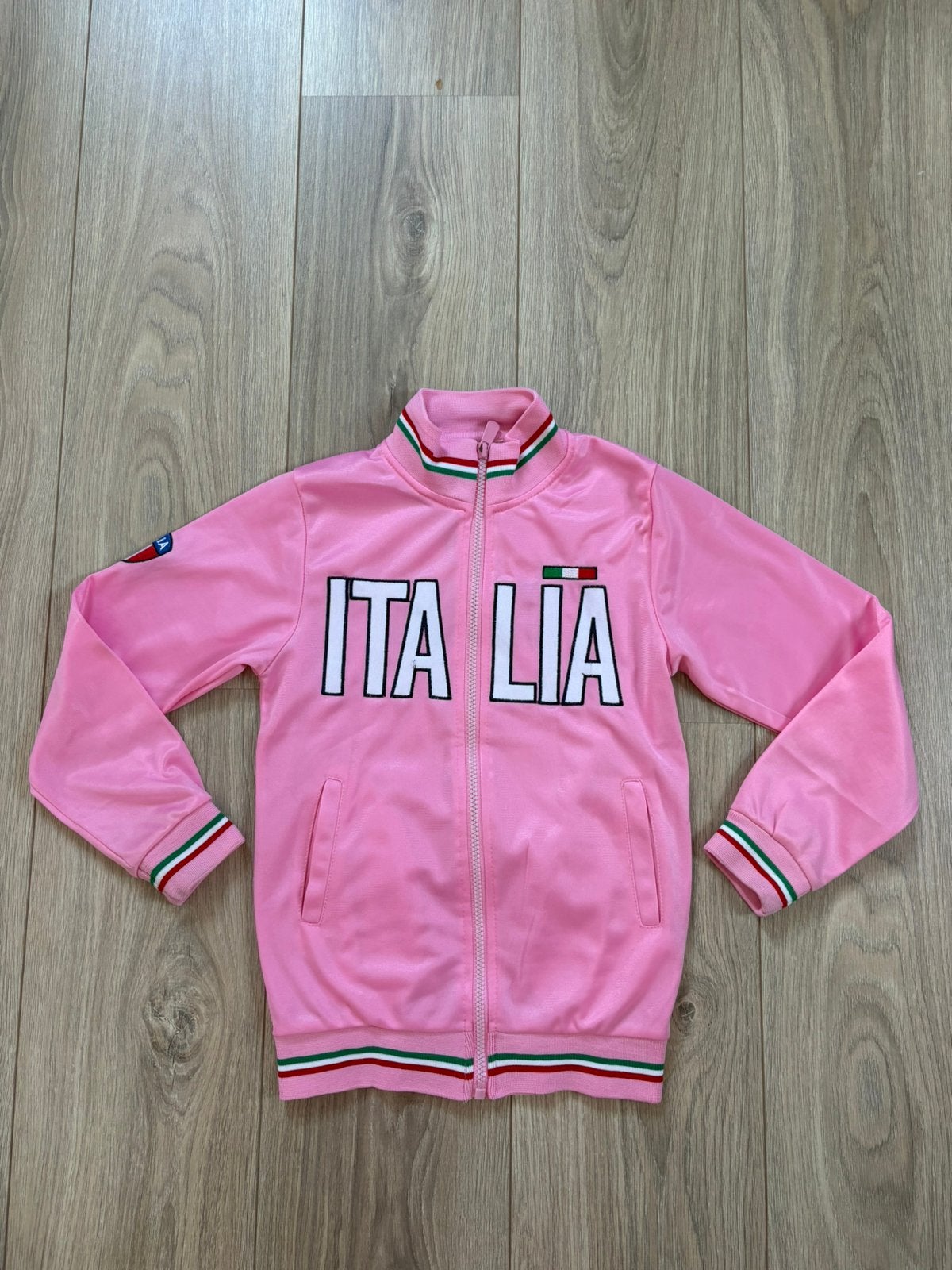 Roze Italia vest - maat 140, Ophalen of Verzenden, Zo goed als nieuw, Meisje, Trui of Vest