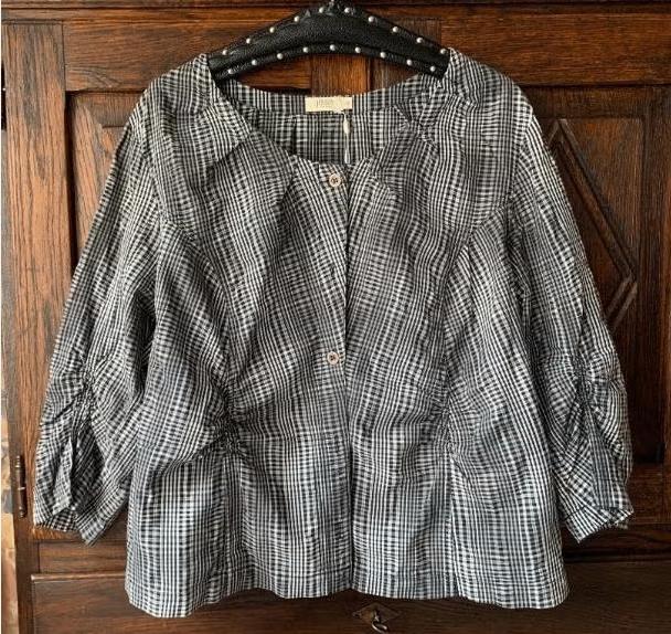 Zwart-wit geruite tuniek; Jensen Women; 48, Kleding | Dames, Ophalen of Verzenden, Zo goed als nieuw, Zwart, Blouse of Tuniek