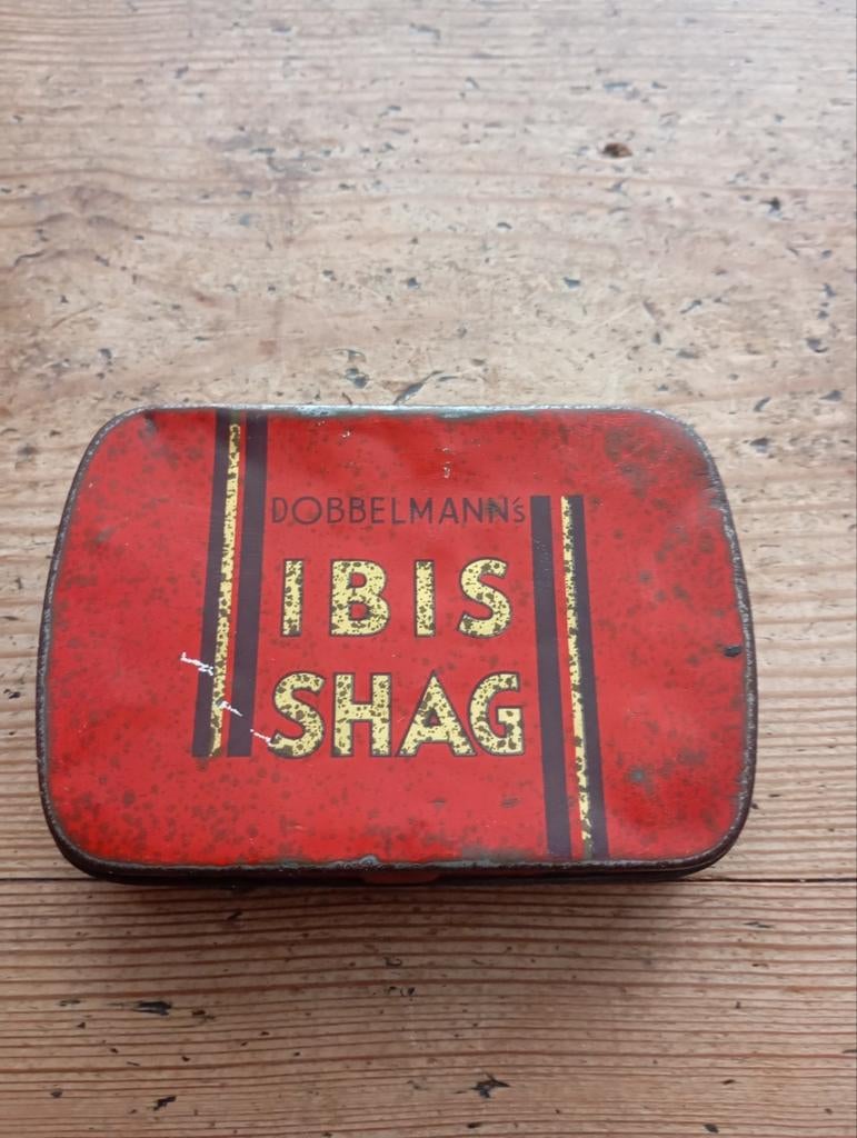 Vintage Blikje IBIS Shag Dobbelmann, Verzamelen, Ophalen of Verzenden, Gebruikt