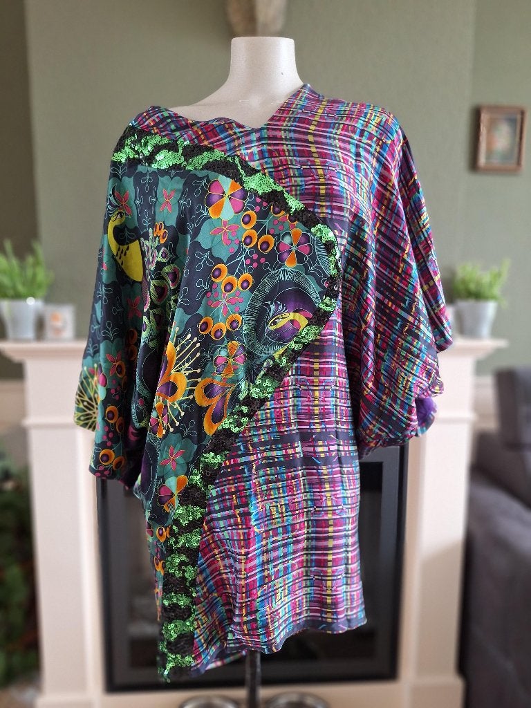A Symmetrisch Custo jurk S 36 paars vlinder, Kleding | Dames, Custo, Verzenden, Paars, Zo goed als nieuw
