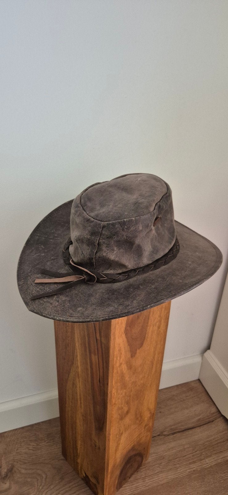 leren handgemaakte australische (cowboy)hoed Jacaru, Ophalen of Verzenden, Jacaru, Hoed