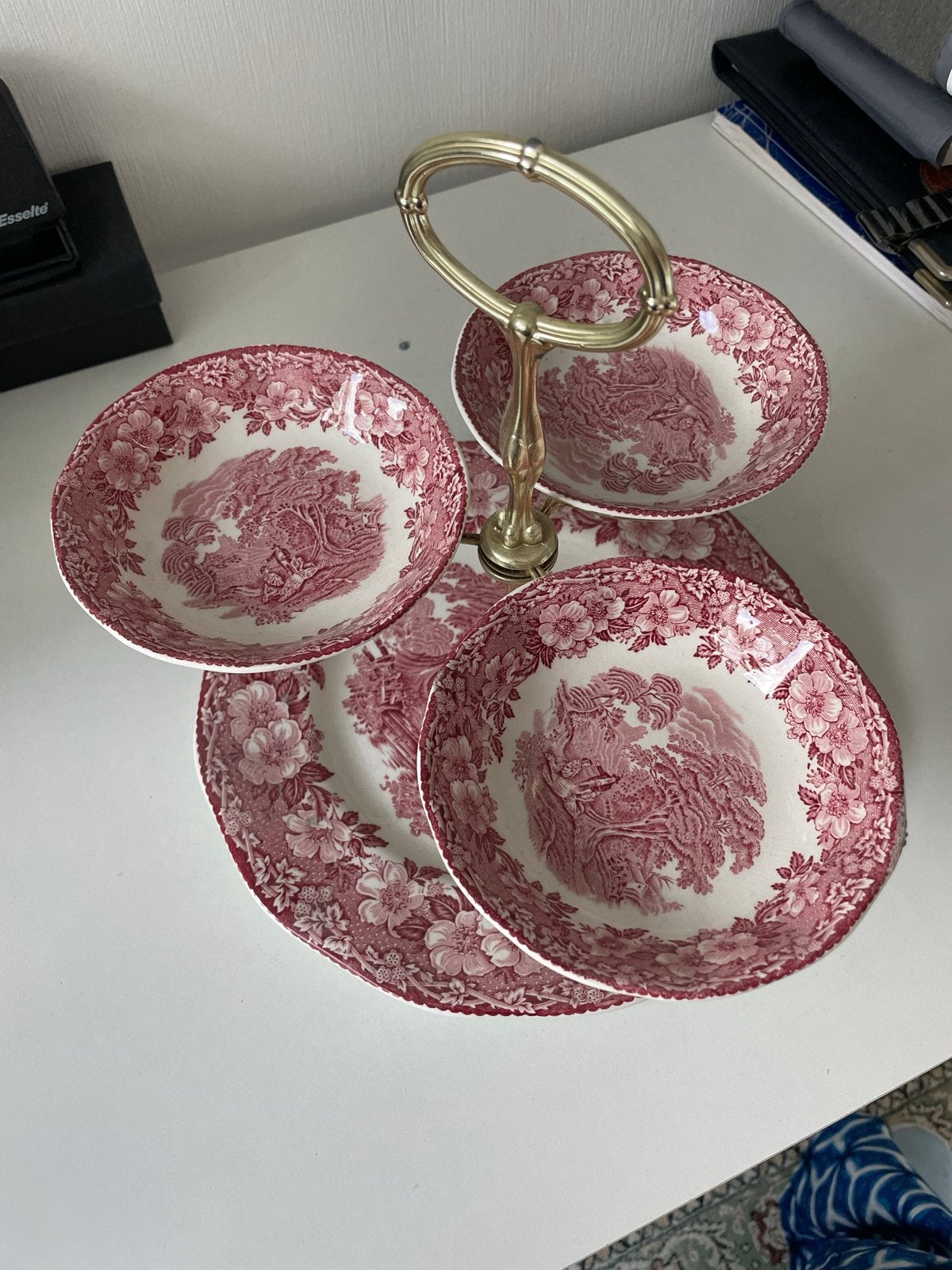 Royal Tunstall Staffordshire Etagère met 4 schaaltjes, Ophalen of Verzenden