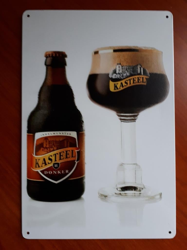 Kasteel Bier 20x30 cm Metalen Reclamebord, Ophalen of Verzenden, Nieuw, Reclamebord, Plaat of Schild, Overige merken