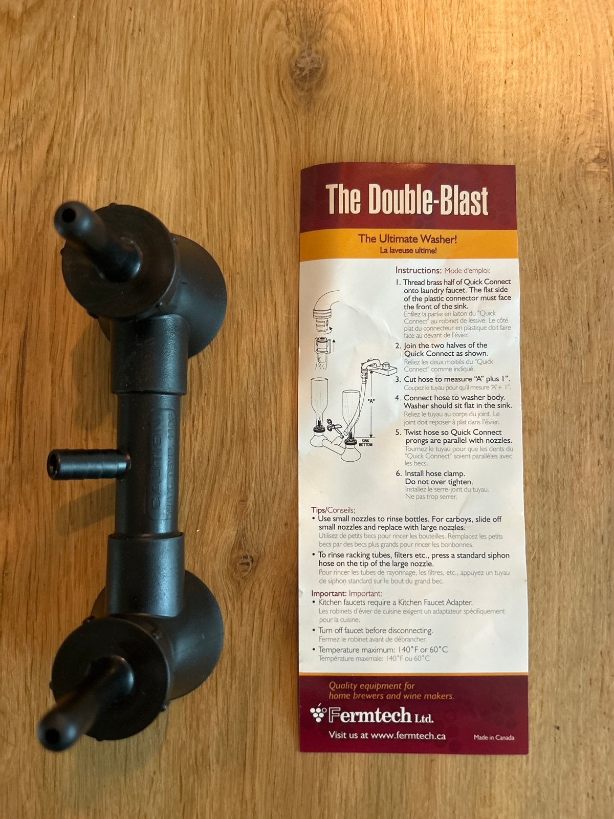 Fermtech The Double-Blast Flessenreiniger, Verzenden, Zo goed als nieuw