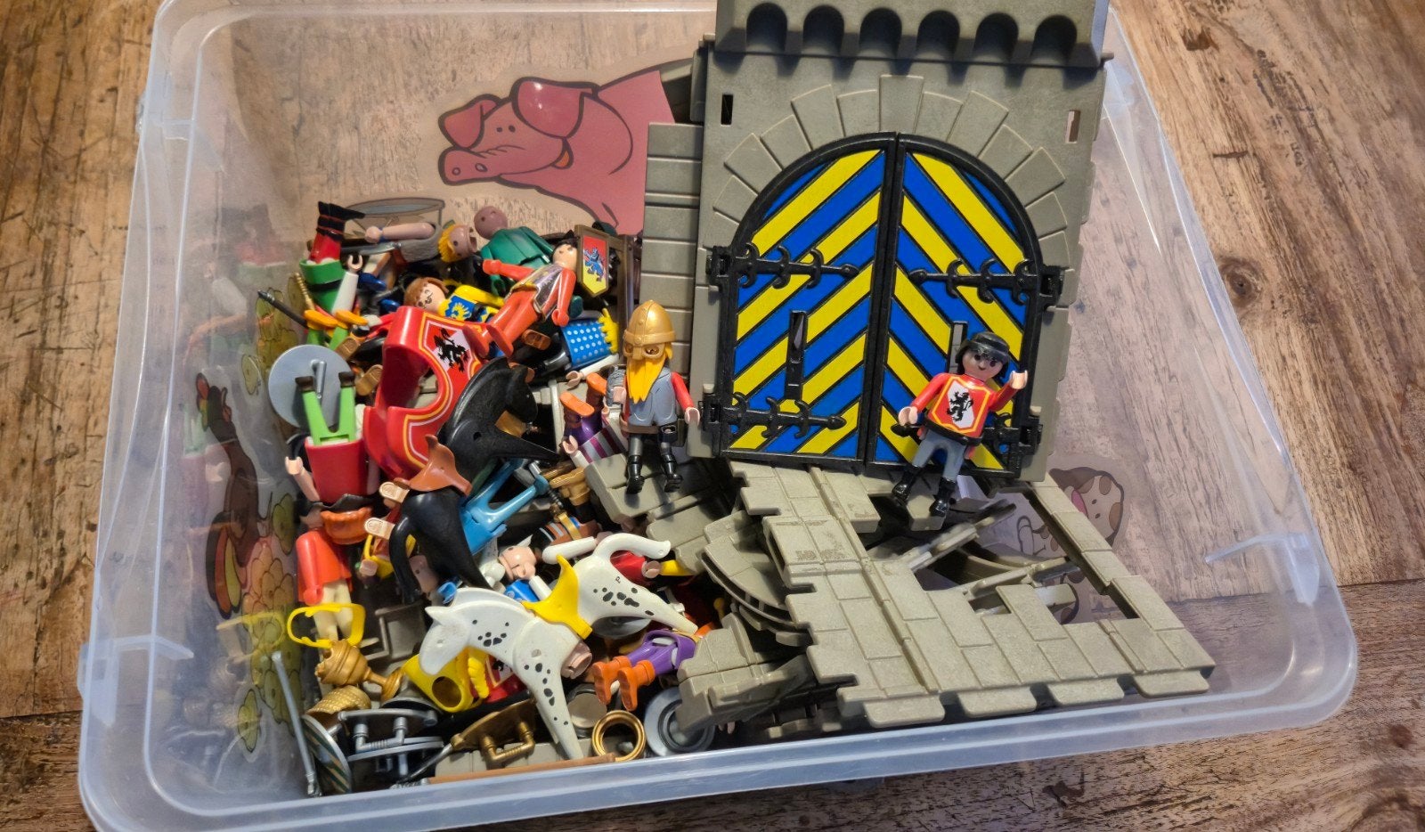 Grote doos Playmobil ridders en kasteelonderdelen, Ophalen, Gebruikt, Losse onderdelen, Knights