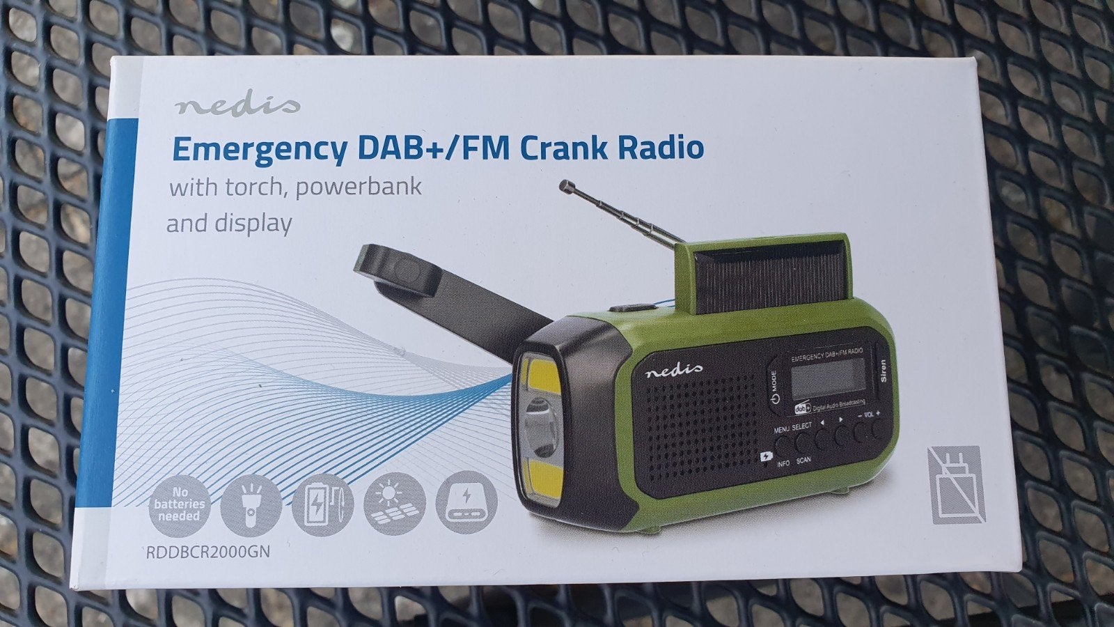 Nedis Emergency DAB+/FM Crank Radio RDDBCR200- Nieuw in doos, Ophalen of Verzenden, Nieuw, Radio