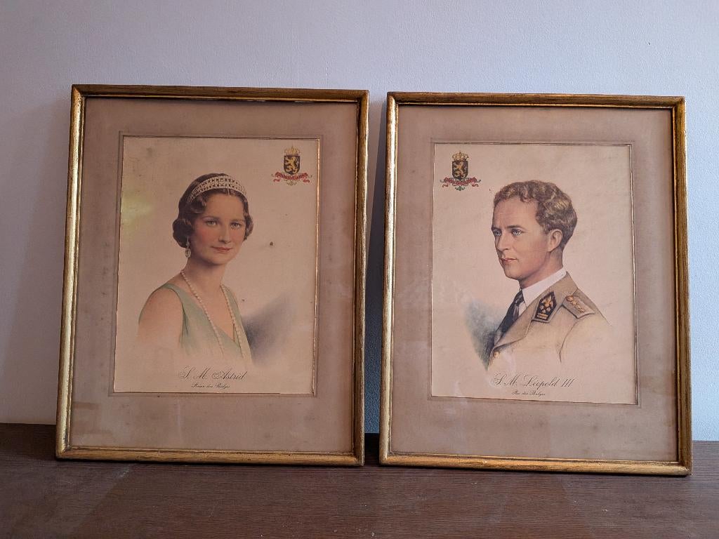 Statieportretten Leopold 3 en Astrid, Jacques Chocolade, Verzamelen, Ophalen of Verzenden, Gebruikt, Buitenland, Kaart, Foto of Prent