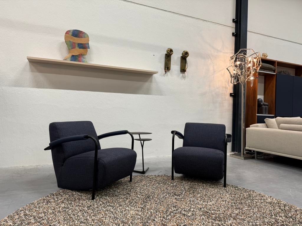 2 Nieuw Leolux Scylla fauteuil blauw Varese Design stoel, Huis en Inrichting, Fauteuils, Leolux, Nieuw, 75 tot 100 cm, Ophalen of Verzenden