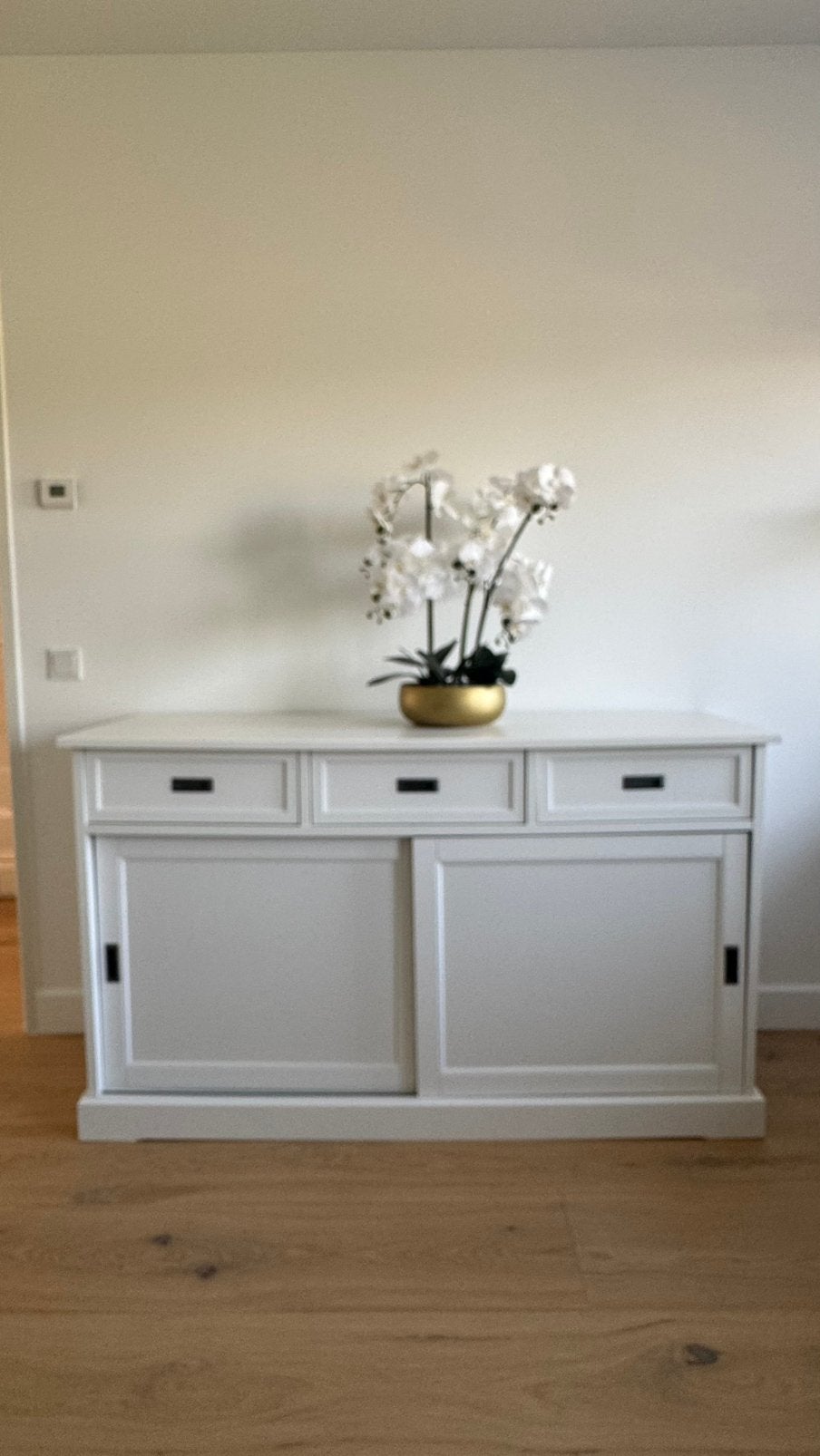 IKEA kast Larsfrid - 154x90x52 cm - Wit met schuifdeuren, Ophalen, Gebruikt, Met deur(en), 150 tot 200 cm