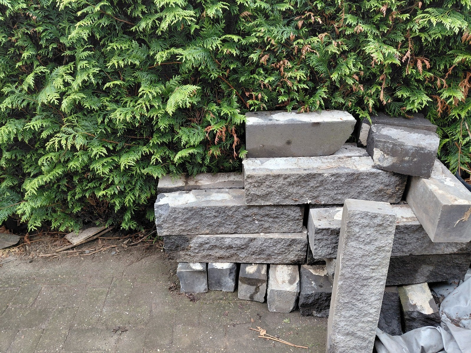 Grijze border stenen, Ophalen, Gebruikt, Overige typen, Natuursteen