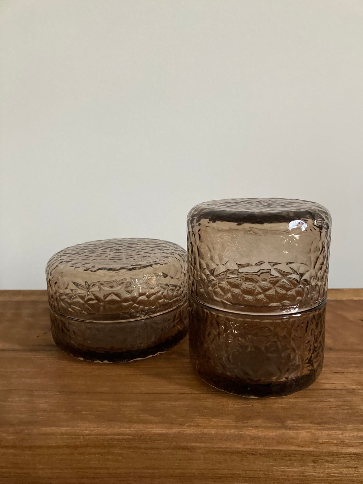 Glazen Voorraadpotjes bruin., Ophalen, Zo goed als nieuw, Bruin, Glas