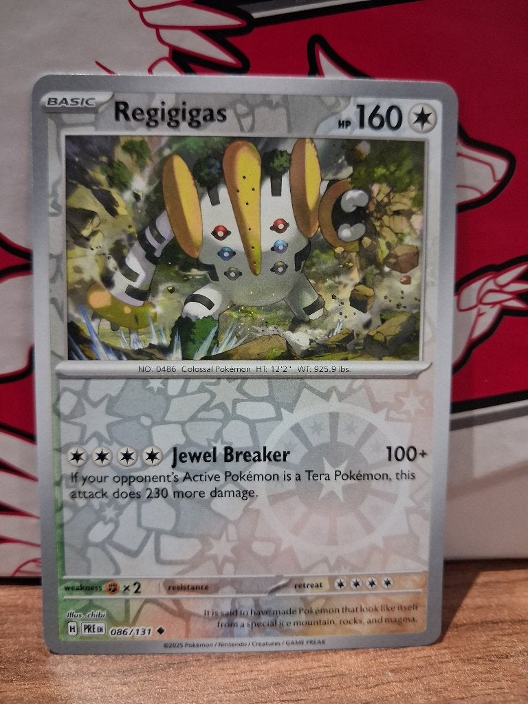 Pokemon Regigigas PRE 086/131 reverse holo, Ophalen of Verzenden, Nieuw, Losse kaart