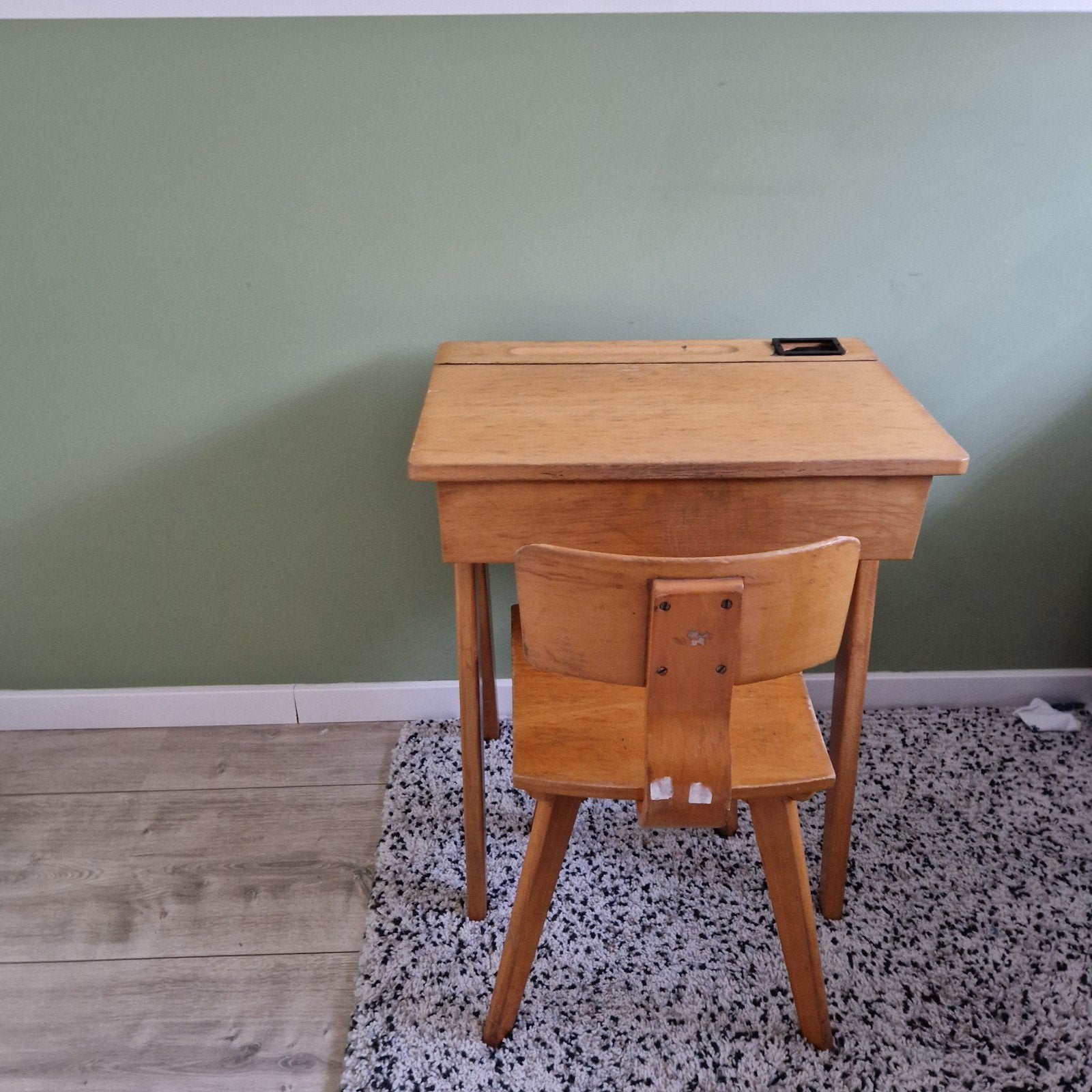 Twee Vintage Schooltafels met Stoelen, Ophalen of Verzenden