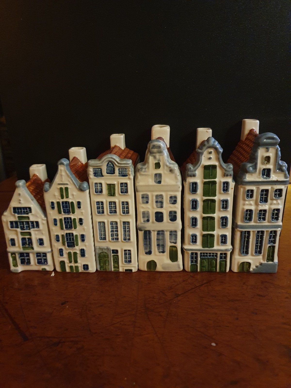 Set van 12 Okura Amsterdam grachtenpandjes, Meerkleurig, Ophalen of Verzenden, Steen/keramiek, Klassiek