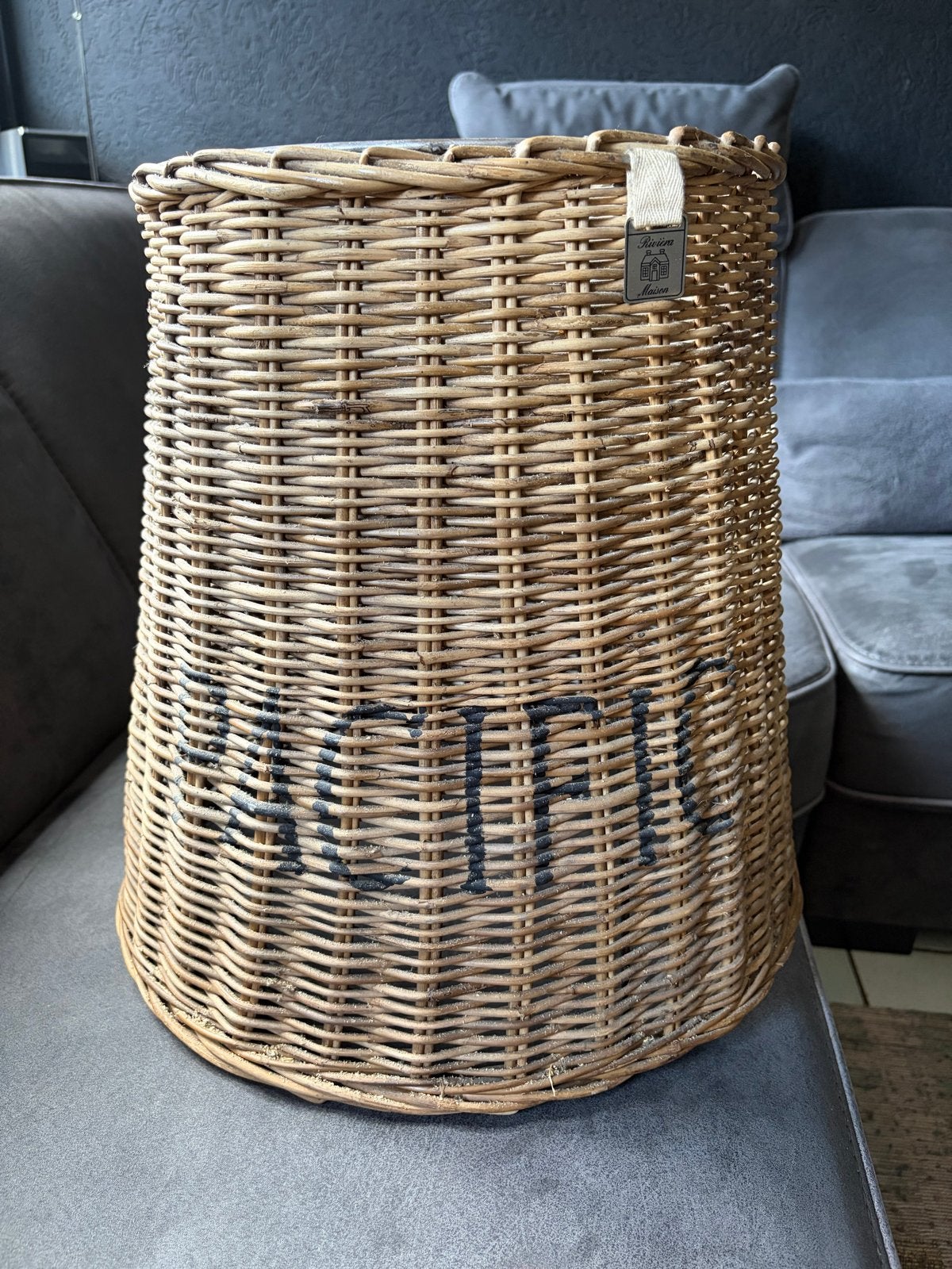 Riviera Maison Pacific rotan lampenkap, Ophalen, Gebruikt, Beige, Rond