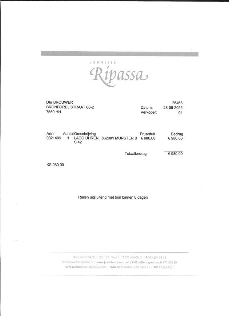 Laco Münster, Overige merken, Overige materialen, Polshorloge, Overige materialen